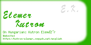 elemer kutron business card